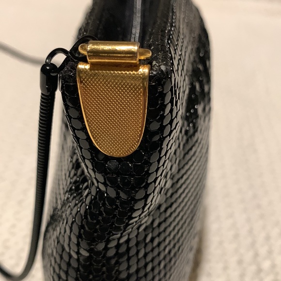 Vintage Black Mesh Bag with Coil Strap - Picture 4 of 12